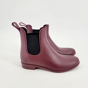 J Crew Maroon Rain Booties